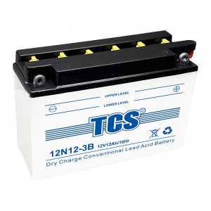 TCS摩托车电池干荷通俗型水电池 12N12-3B