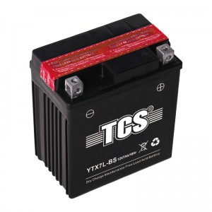 TCS摩托车干荷免维护水电池YTX7L-BS